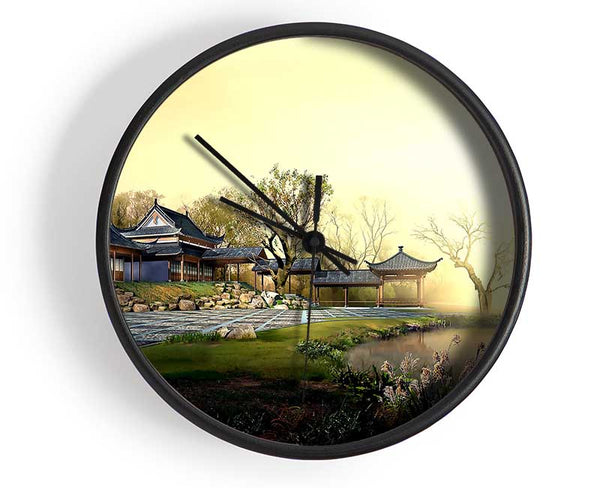 Beautiful Japanese Garden Clock - Wallart-Direct UK