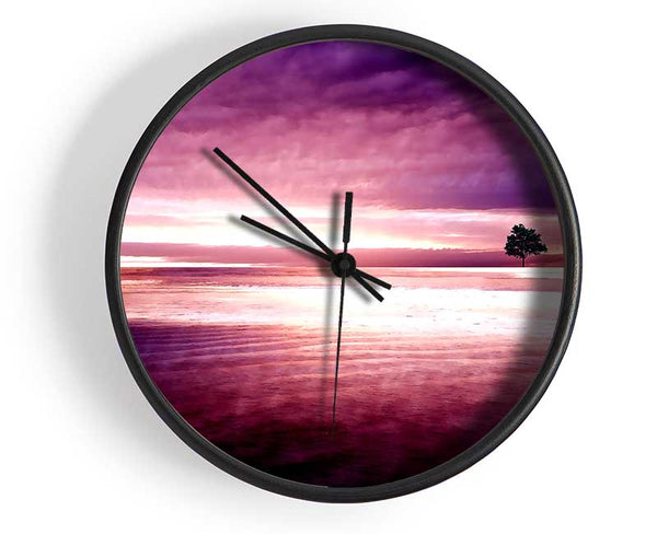 Purple Nature Clock - Wallart-Direct UK