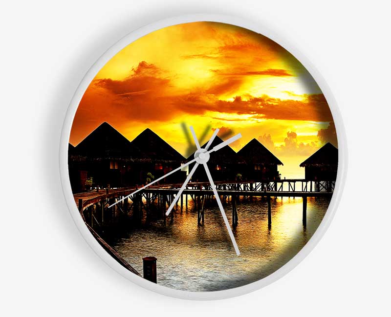 The Boardwalk Lovers Retreat Clock - Wallart-Direct UK