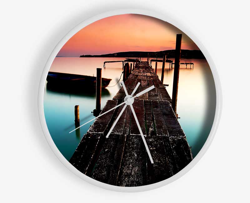 Rustic Ocean Jetty Clock - Wallart-Direct UK