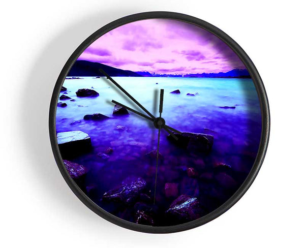 Pink Skies Over The Turquoise Ocean Clock - Wallart-Direct UK