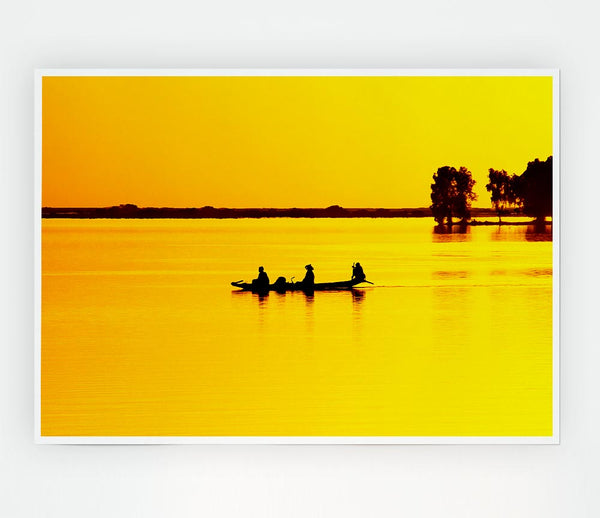 Fishermans Tranquil Passage Print Poster Wall Art
