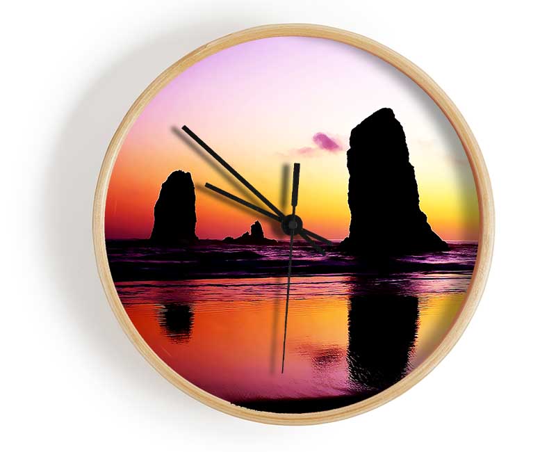 Sculptured Ocean Reflection Clock - Wallart-Direct UK