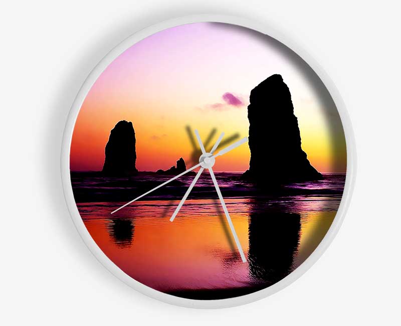 Sculptured Ocean Reflection Clock - Wallart-Direct UK