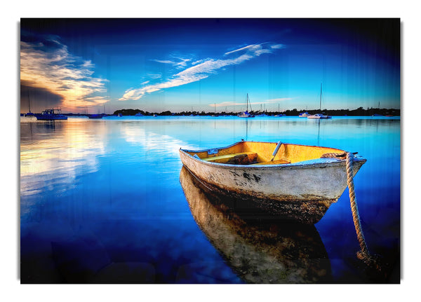 Rustikale Ruderboot Reflexionen