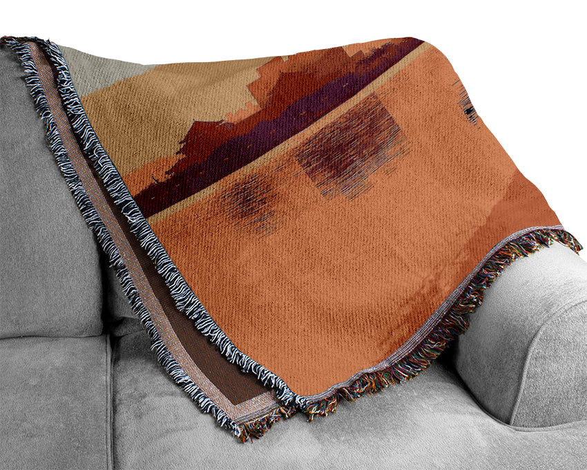 Reflections Of The Far East Peach Woven Blanket