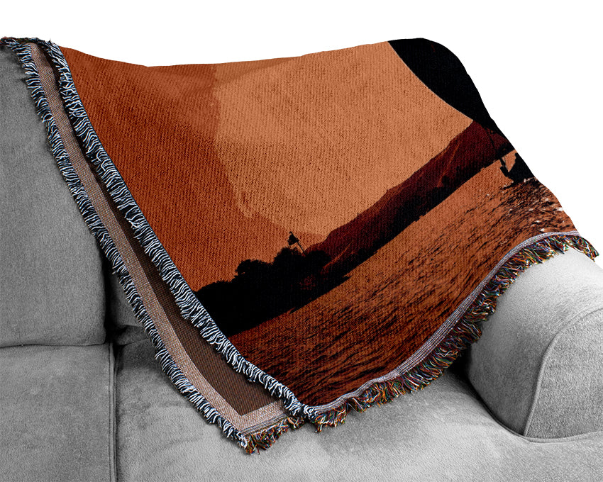 Sailing Towards The Sun Woven Blanket