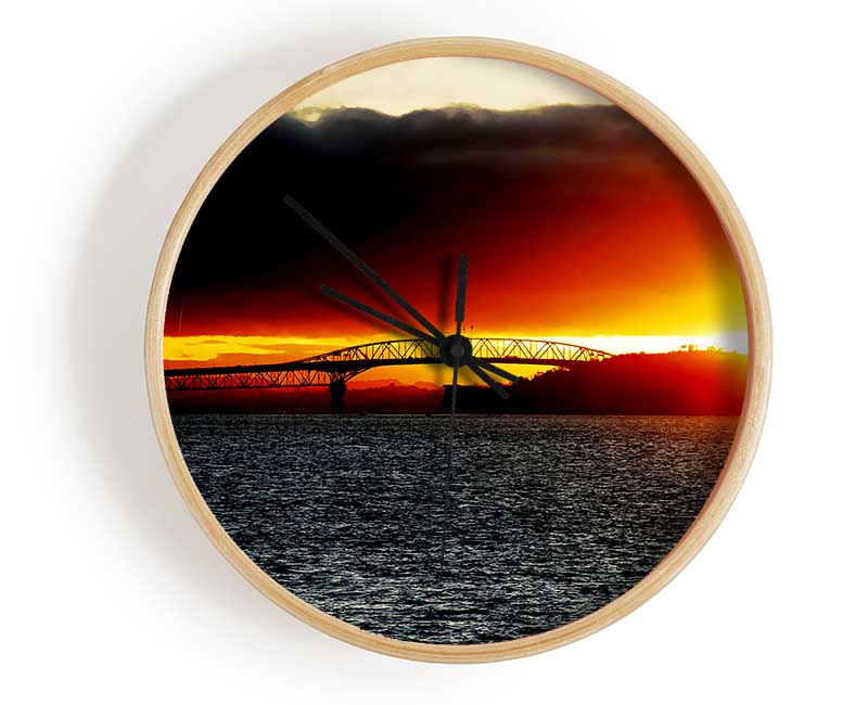 Sunrise Over The Oceans Pier Clock - Wallart-Direct UK