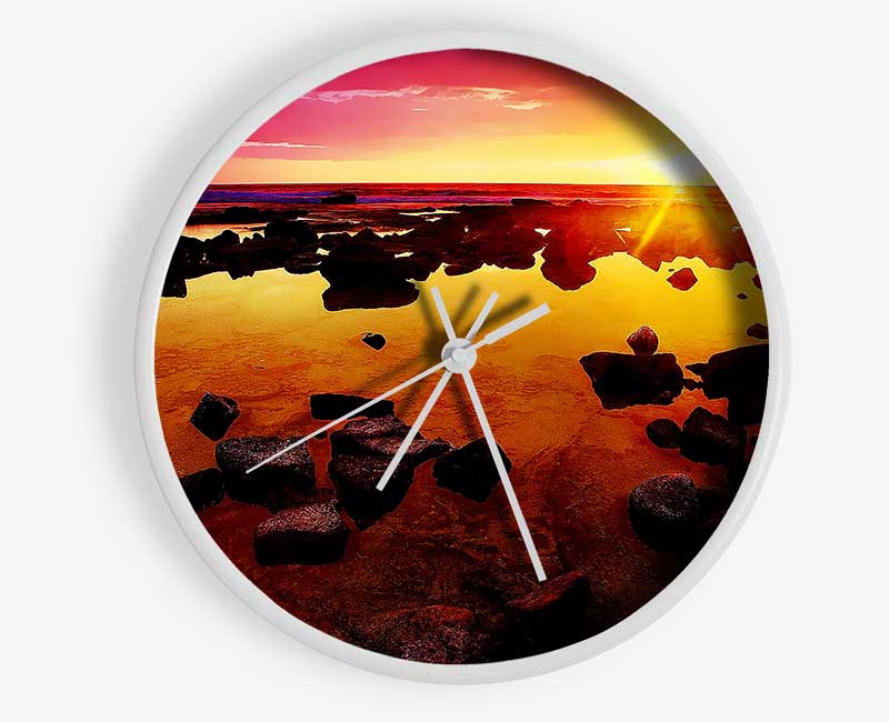 Sunbeams Over The Oceans Hide Away Clock - Wallart-Direct UK