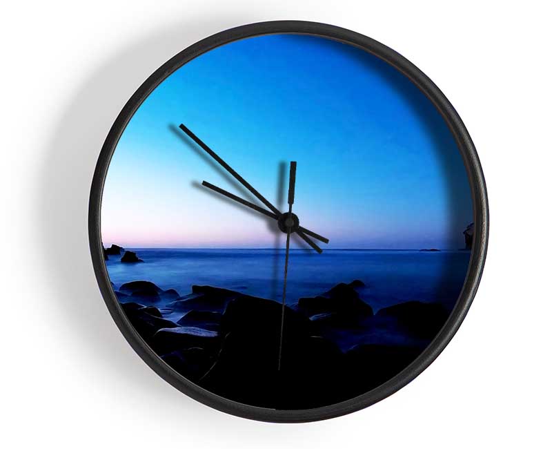 Tranquil Ocean Blue Clock - Wallart-Direct UK