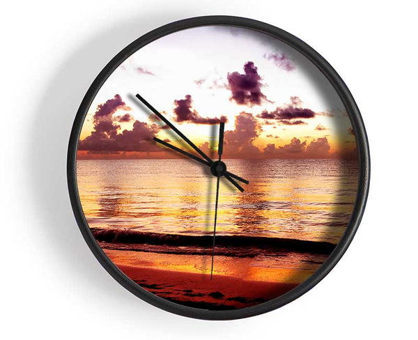 The Oceans Dusk Shorelines Clock - Wallart-Direct UK