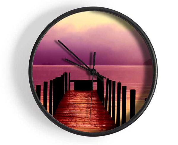 Tranquil Boardwalk Ocean Clock - Wallart-Direct UK