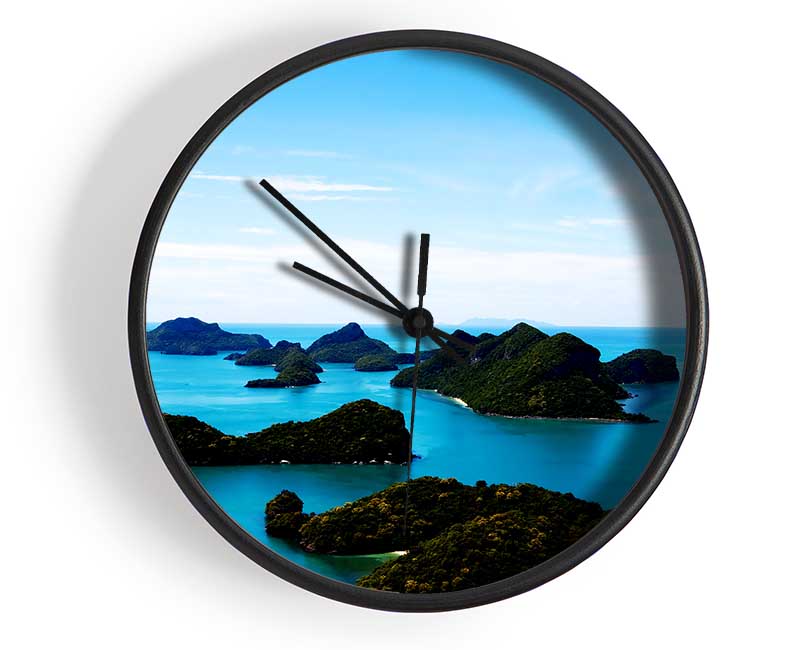 Tranquil Turquoise Rocks Clock - Wallart-Direct UK