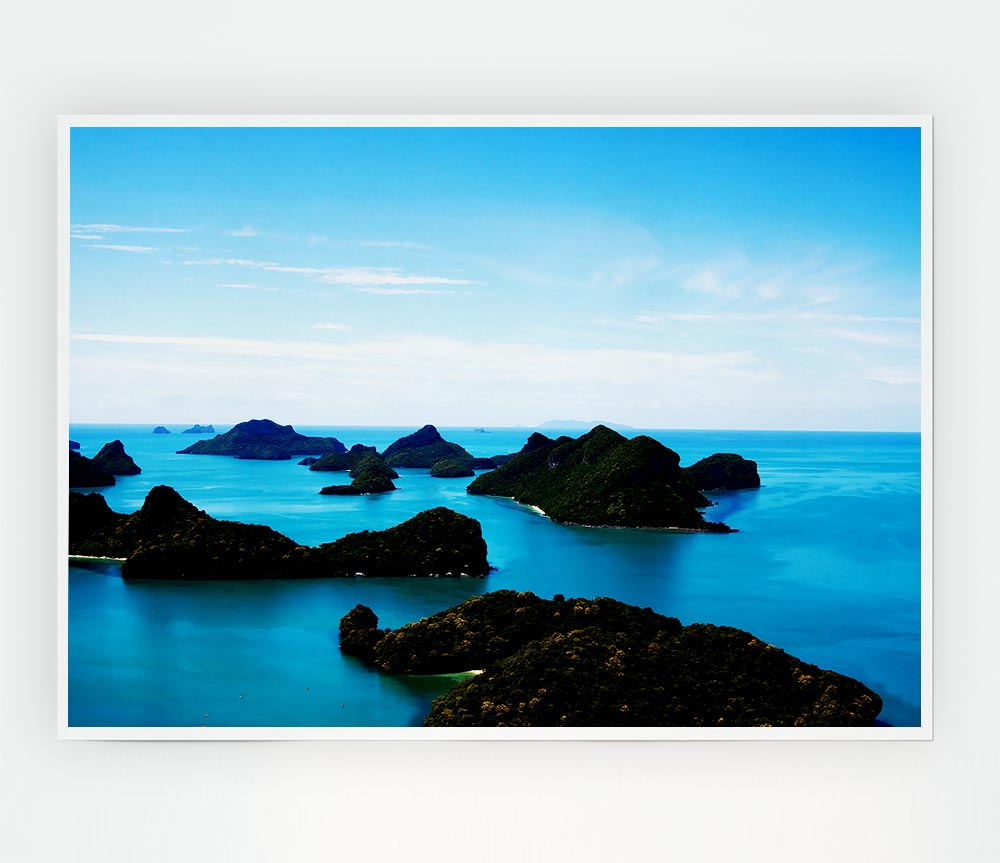 Tranquil Turquoise Rocks Print Poster Wall Art