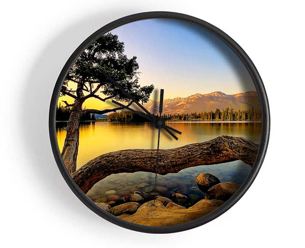 The Perfect Mountain Lake Clock - Wallart-Direct UK