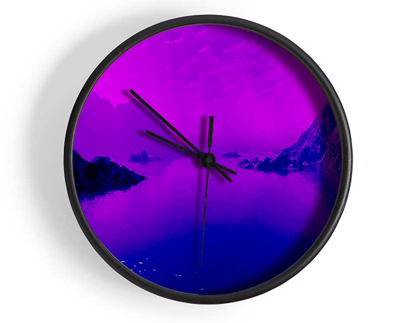 Surreal Pink Ocean Calm Clock - Wallart-Direct UK