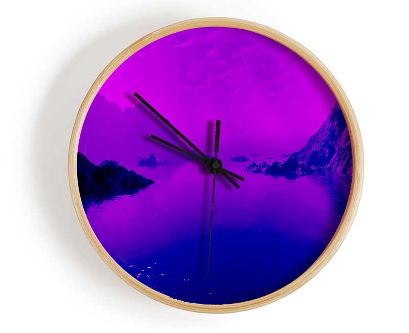 Surreal Pink Ocean Calm Clock - Wallart-Direct UK