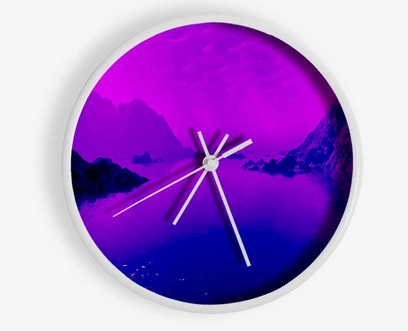 Surreal Pink Ocean Calm Clock - Wallart-Direct UK
