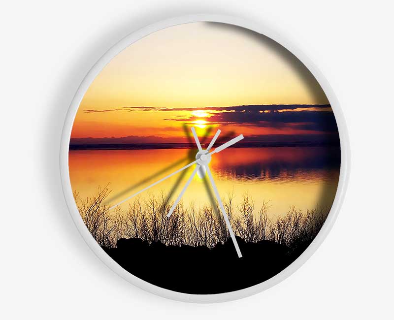 Reflections Of The Lake Clock - Wallart-Direct UK