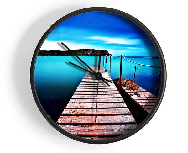 Tranquil Boardwalk Lake Clock - Wallart-Direct UK