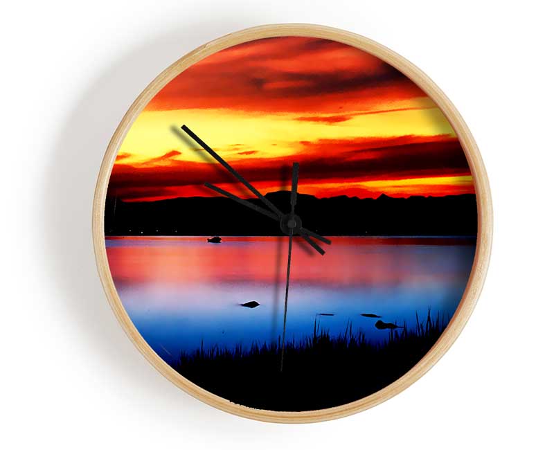 Tranquil Lake Verge Clock - Wallart-Direct UK