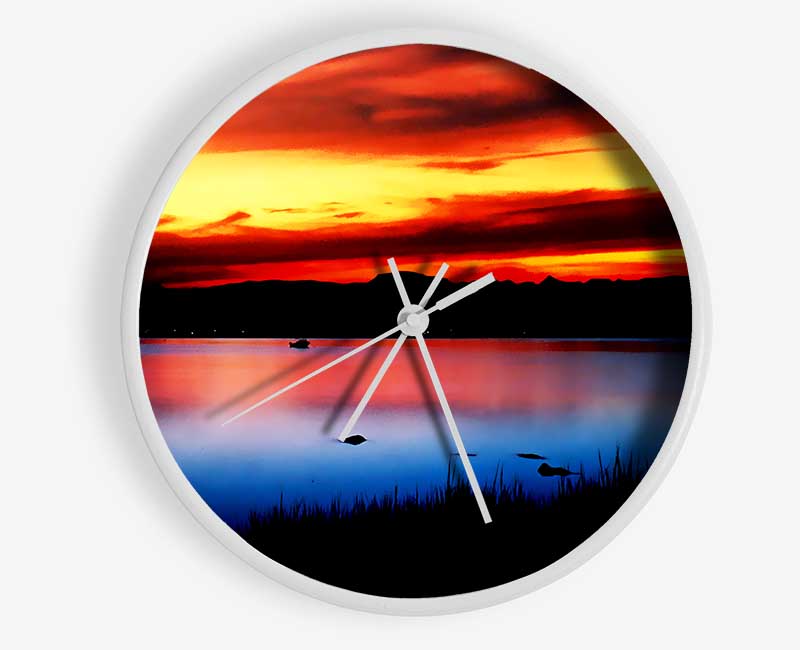 Tranquil Lake Verge Clock - Wallart-Direct UK