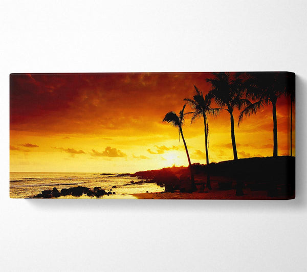 Ochre Palmtree Ocean