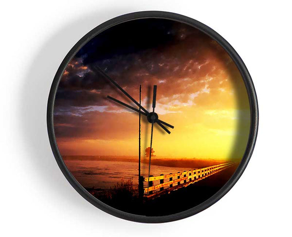 Pier Of The Blazing Sun Clock - Wallart-Direct UK