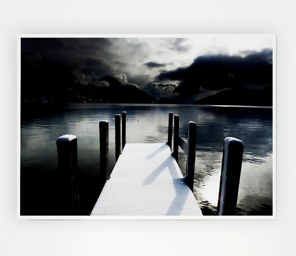 Tranquil Mountain View Lake Side Print Poster Wall Art