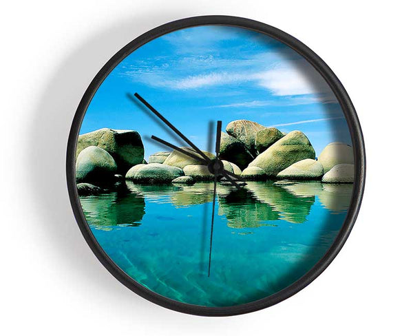 Aqua Rock Pool Clock - Wallart-Direct UK