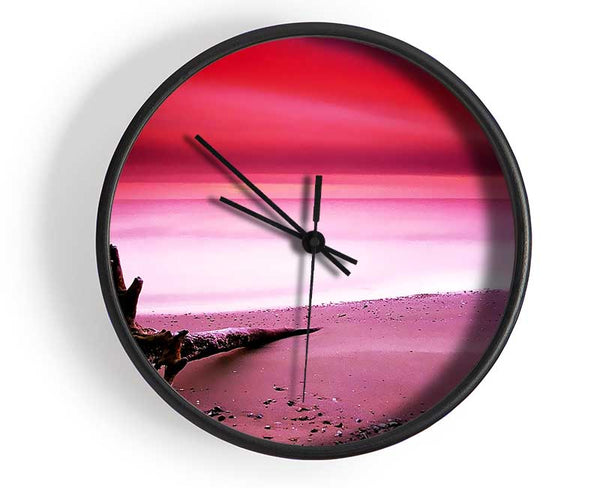Pink Ocean Calm Clock - Wallart-Direct UK
