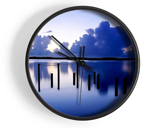 Tranquil Blue Lake Clock - Wallart-Direct UK