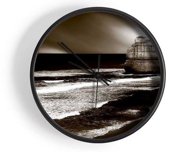 The Calm Before The Storm Brown Clock - Wallart-Direct UK