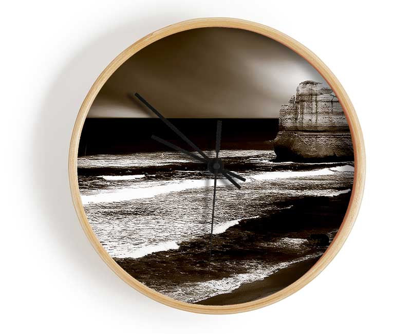 The Calm Before The Storm Brown Clock - Wallart-Direct UK