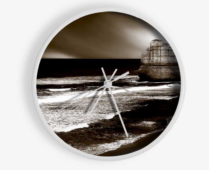 The Calm Before The Storm Brown Clock - Wallart-Direct UK