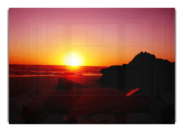 Sonnenuntergang Horizont über den Ozean Felsen