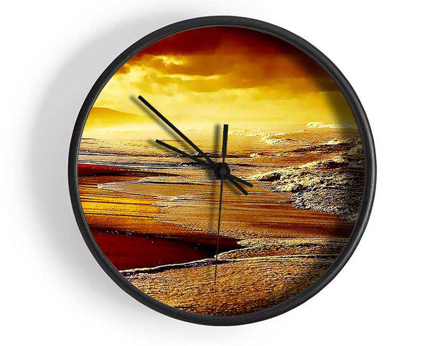 Red Ocean Storm Clock - Wallart-Direct UK