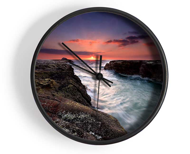 Sunset At Muriwai Beach Clock - Wallart-Direct UK