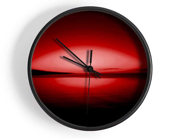 Red Distant Horizon Clock - Wallart-Direct UK