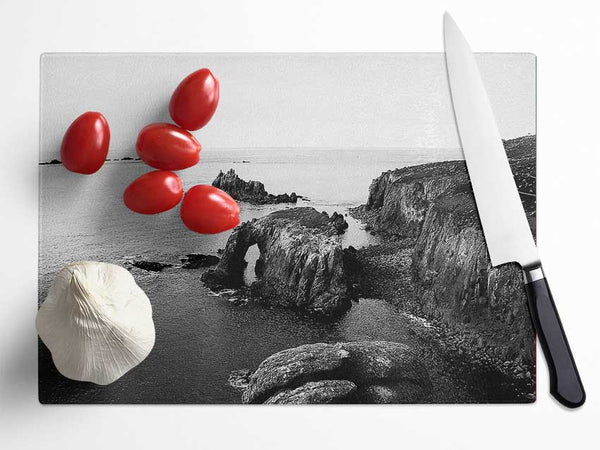 Ocean Rocks B n W Glass Chopping Board