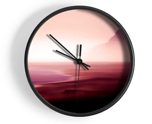 Pink Ocean Mist Clock - Wallart-Direct UK