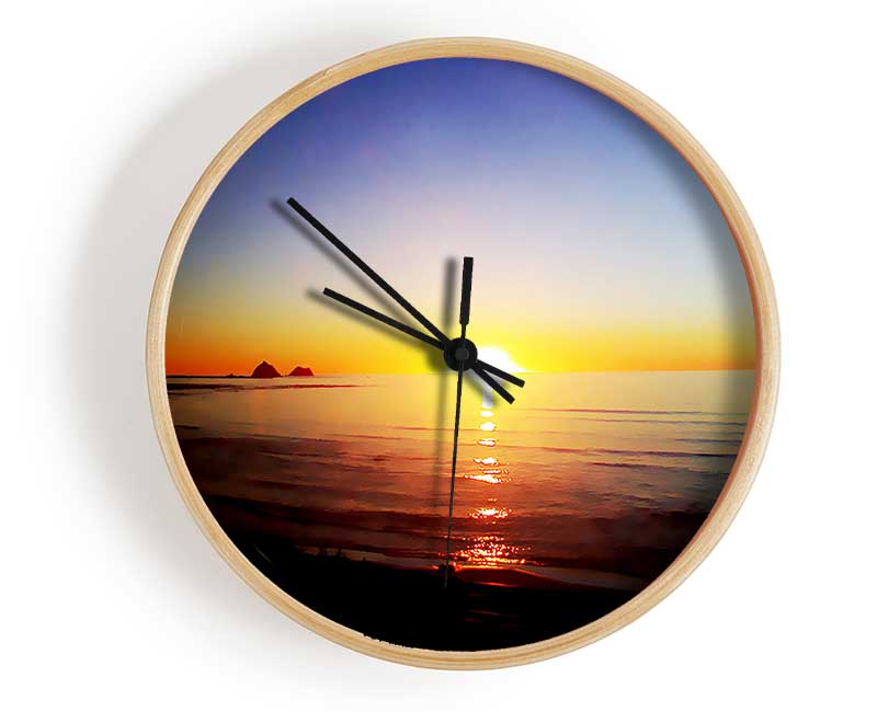 Sun Blaze Around The Ocean Clock - Wallart-Direct UK