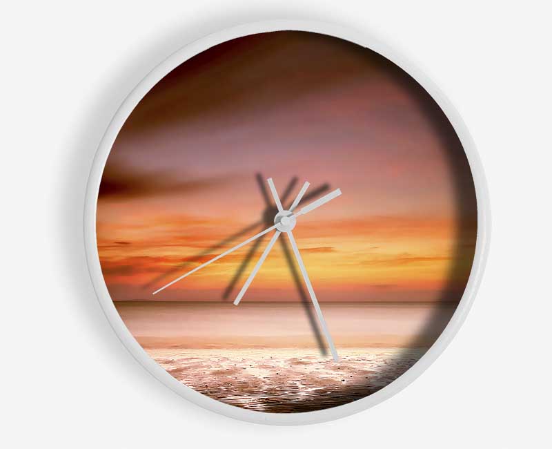 Ocean Calm Sunset Clock - Wallart-Direct UK