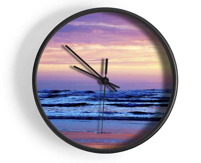 Stunning Blue Ocean Shores Clock - Wallart-Direct UK