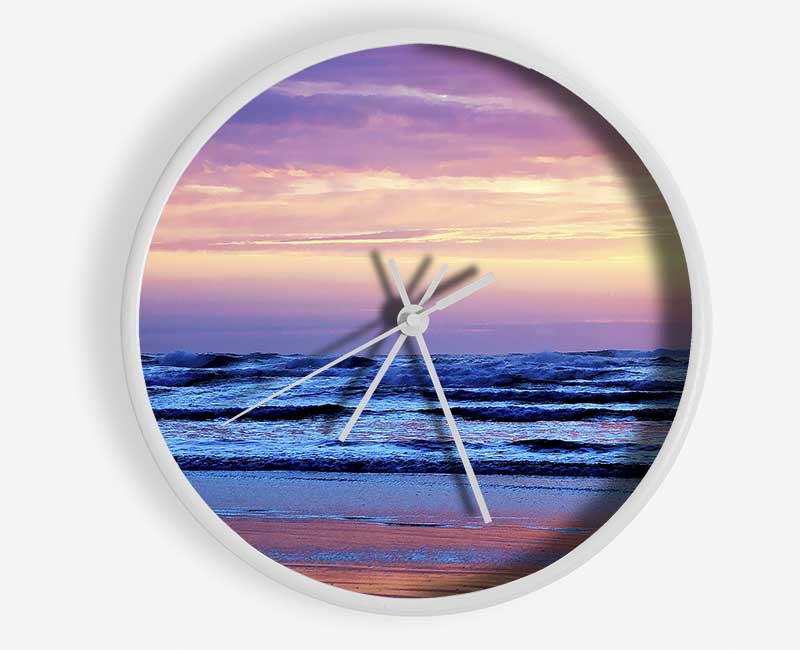 Stunning Blue Ocean Shores Clock - Wallart-Direct UK