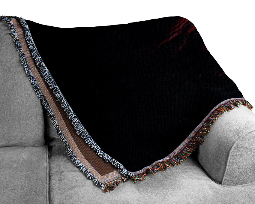 Pink Sun Star Skies Woven Blanket
