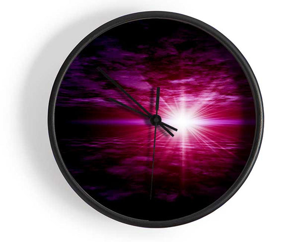 Pink Sun Star Skies Clock - Wallart-Direct UK