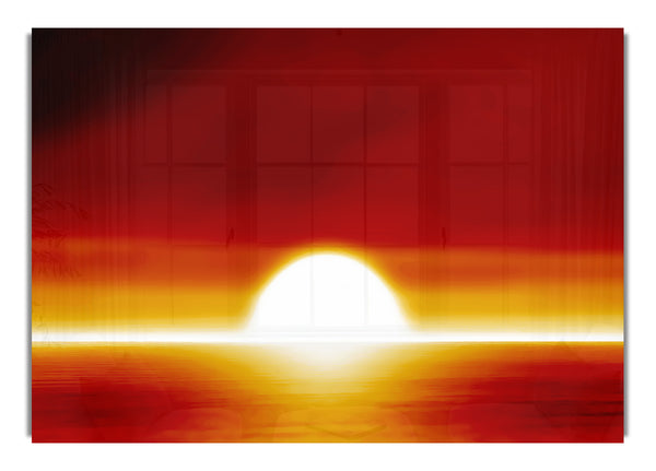 Surrealer orangefarbener Sonnenuntergang