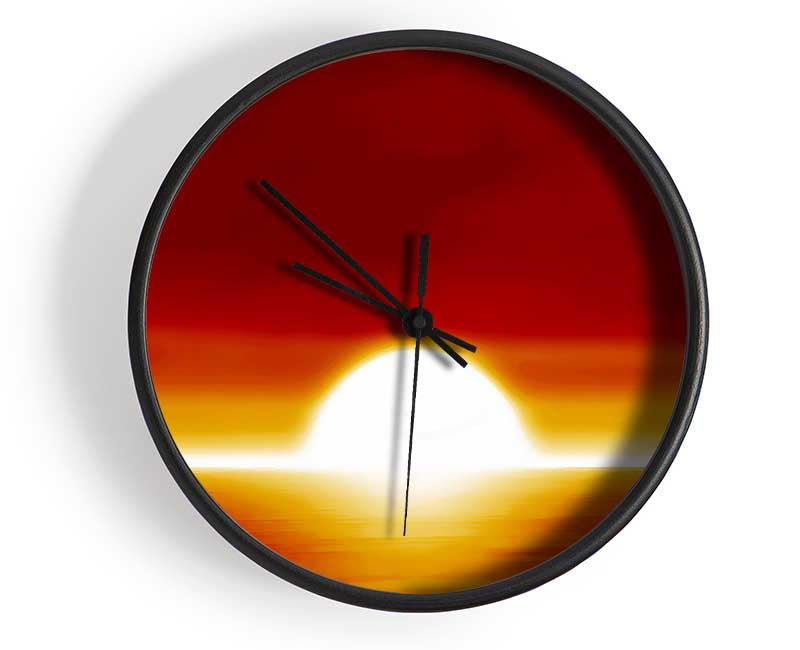Surreal Orange Sunset Clock - Wallart-Direct UK