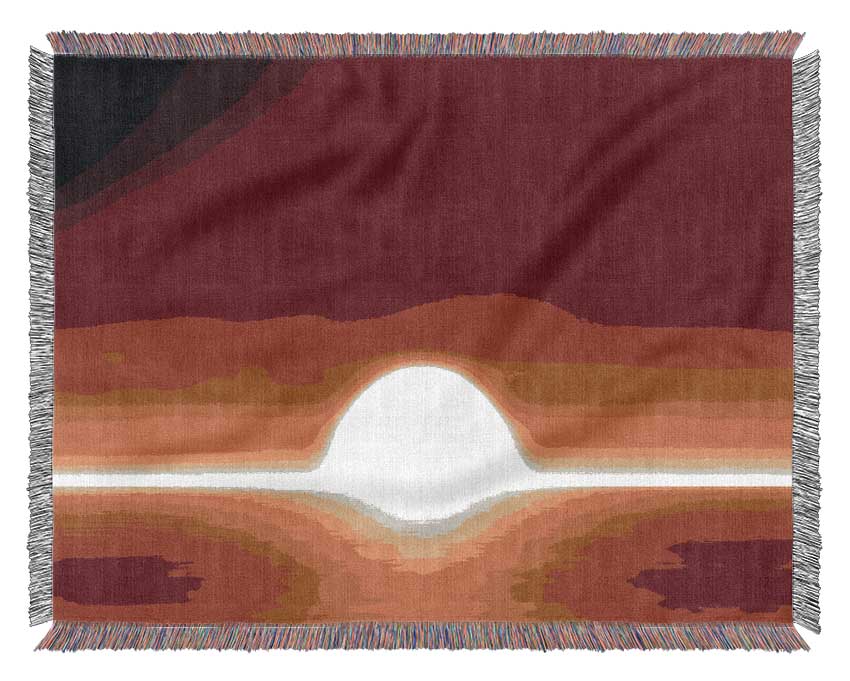 Surreal Orange Sunset Woven Blanket